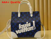 Louis Vuitton Tourist vs Purist Tote Blue Monogram Canvas and White Calf Leather Replica