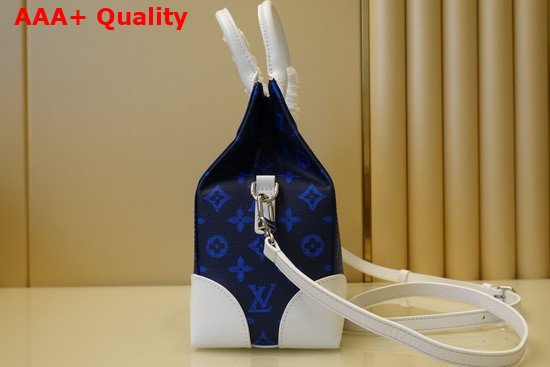 Louis Vuitton Tourist vs Purist Tote Blue Monogram Canvas and White Calf Leather Replica