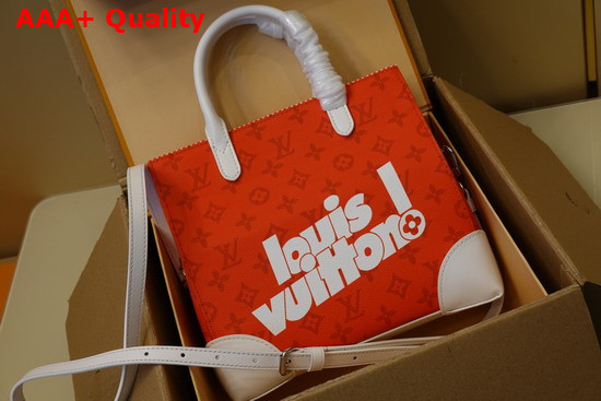 Louis Vuitton Tourist vs Purist Tote Red Monogram Canvas and White Calf Leather Replica