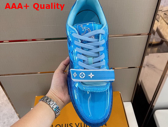 Louis Vuitton Trainer Sneaker in Blue Transparent PVC Replica