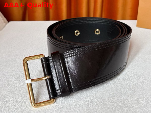 Louis Vuitton Trench 65mm Belt in Black Crinkled Leather M4531Z Replica