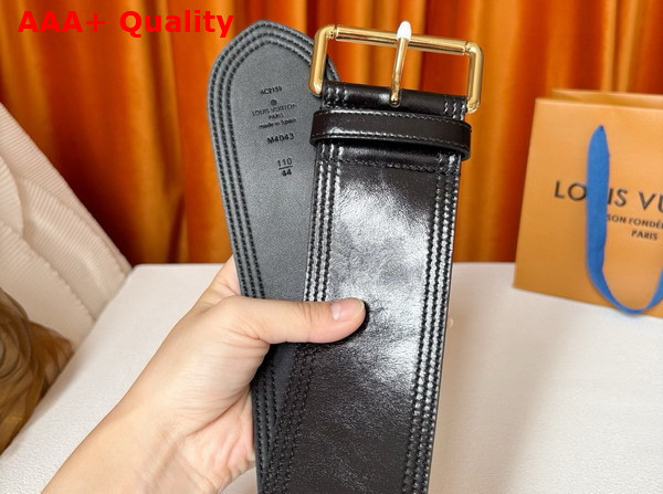 Louis Vuitton Trench 65mm Belt in Black Crinkled Leather M4531Z Replica