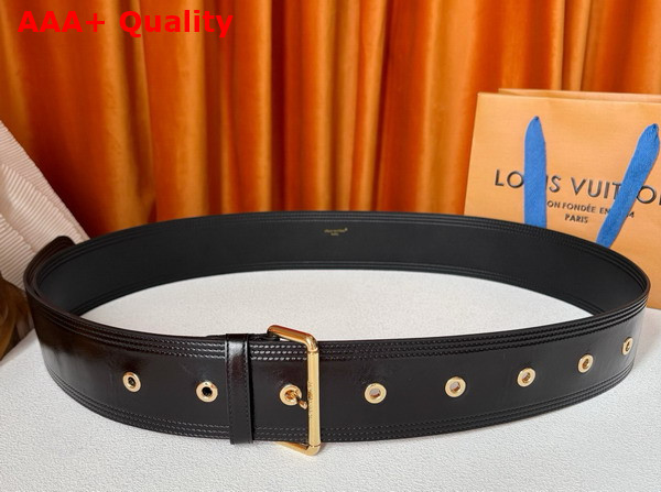 Louis Vuitton Trench 65mm Belt in Black Crinkled Leather M4531Z Replica