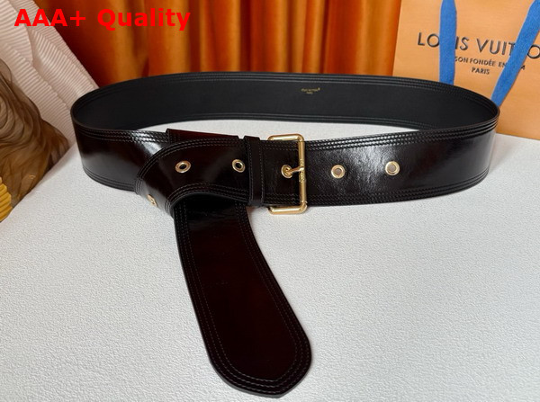 Louis Vuitton Trench 65mm Belt in Black Crinkled Leather M4531Z Replica