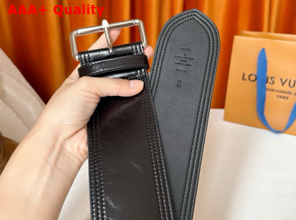 Louis Vuitton Trench 65mm Belt in Black Crinkled Leather M4531Z Replica