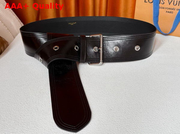 Louis Vuitton Trench 65mm Belt in Black Crinkled Leather M4531Z Replica