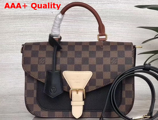 Louis Vuitton Trendy Crossbody Bag Cream Damier Ebene Coated Canvas and Small Grain Cowhide Leather N40148 Replica