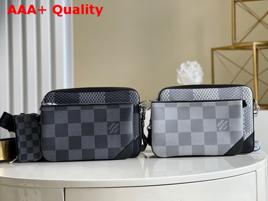 Louis Vuitton Trio Messenger Bag in Giant Damier Graphite Canvas Replica