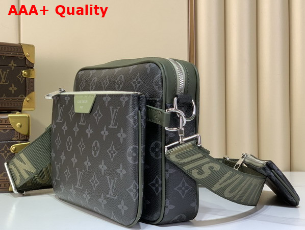 Louis Vuitton Trio Messenger Bag in Khaki Green Monogram Eclipse Coated Canvas M28628 Replica