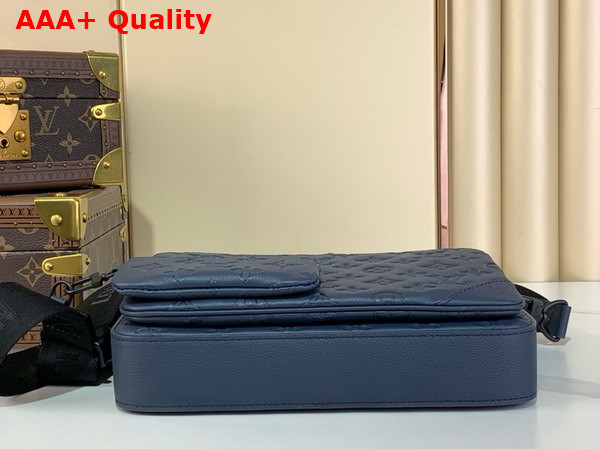 Louis Vuitton Trio Messenger Bag in Navy Blue Monogram Shadow Embossed Calf Leather M14785 Replica