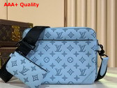 Louis Vuitton Trio Messenger Bag in Sky Blue Monogram Shadow Embossed Calf Leather M14781 Replica
