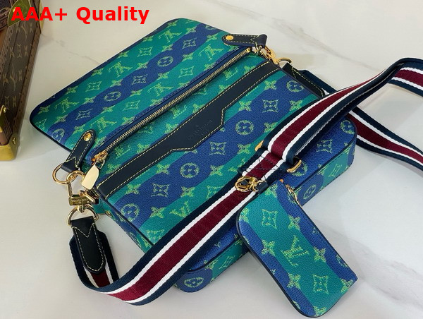 Louis Vuitton Trio Messenger Blue Stripes Monogram Heritage Coated Canvas M26026 Replica