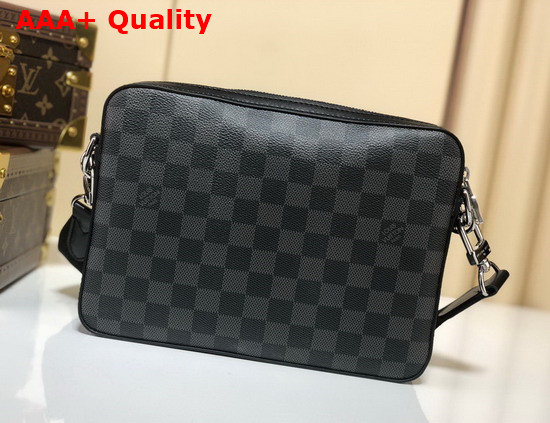 Louis Vuitton Trio Messenger Damier Graphite Canvas Twisted with a Print of a Herd of Wild Animals N58040 Replica