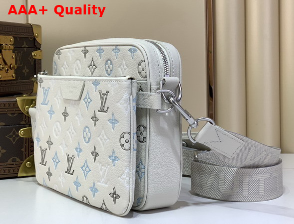 Louis Vuitton Trio Messenger Ecru White Monogram Shadow Calfskin Leather Gradient Effect M28854 Replica