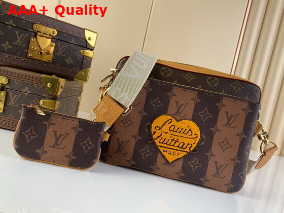 Louis Vuitton Trio Messenger Monogram Stripes Brown Coated Canvas M45965 Replica