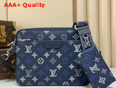 Louis Vuitton Trio Messenger Navy Blue Monogram Shadow Calfskin Leather M28618 Replica