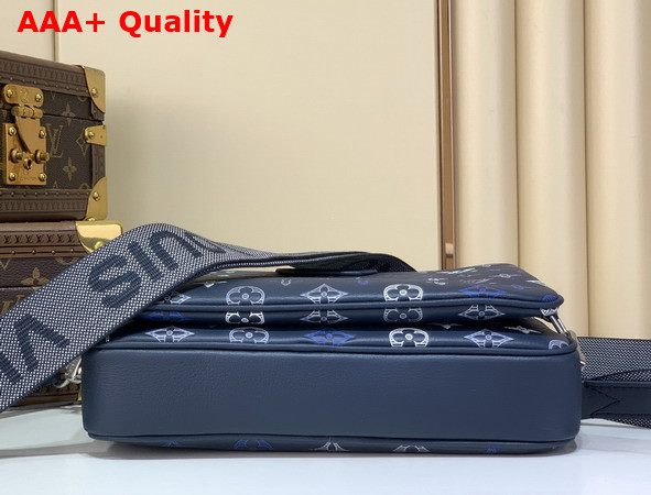 Louis Vuitton Trio Messenger Navy Blue Monogram Shadow Calfskin Leather M28618 Replica