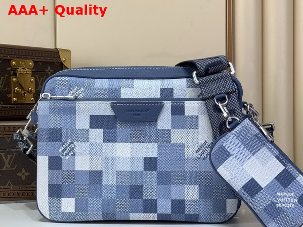 Louis Vuitton Trio Messenger in Indigo Blue Damoflage Canvas M28601 Replica