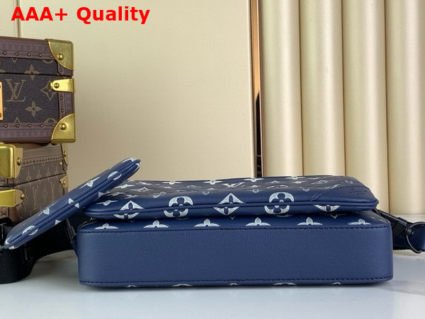 Louis Vuitton Trio Messenger in Navy Blue Monogram Shadow Calf Letaher M24753 Replica