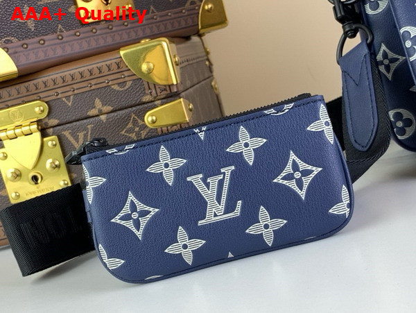 Louis Vuitton Trio Messenger in Navy Blue Monogram Shadow Calf Letaher M24753 Replica