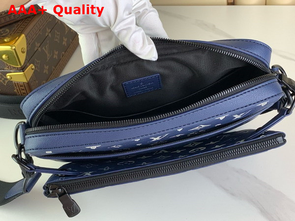 Louis Vuitton Trio Messenger in Navy Blue Monogram Shadow Calf Letaher M24753 Replica