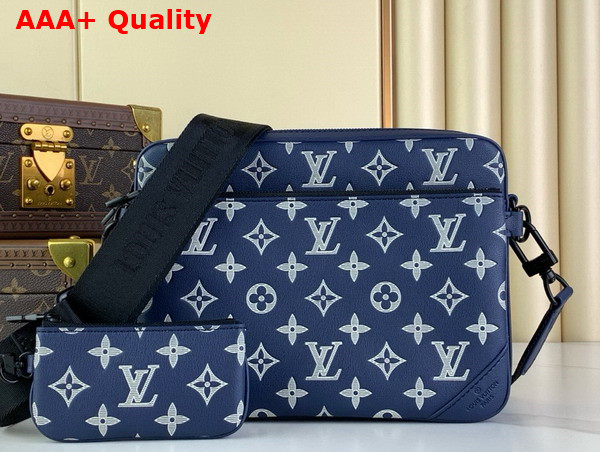 Louis Vuitton Trio Messenger in Navy Blue Monogram Shadow Calf Letaher M24753 Replica