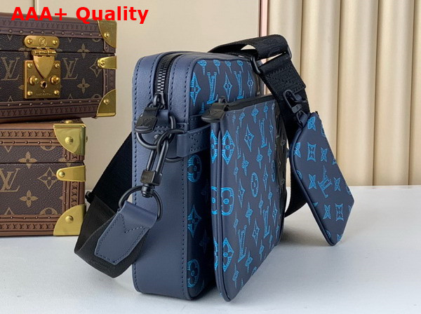Louis Vuitton Trio Messenger in Navy River Blue Monogram Embossed Calf Leather M46604 Replica