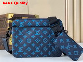 Louis Vuitton Trio Messenger in Navy River Blue Monogram Embossed Calf Leather M46604 Replica
