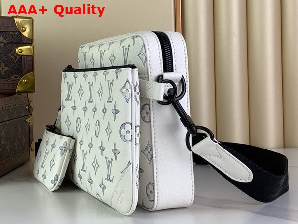 Louis Vuitton Trio Messenger in White Monogram Shadow Calf Letaher M24754 Replica