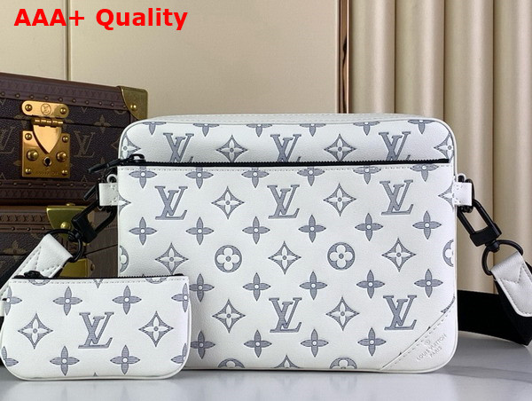 Louis Vuitton Trio Messenger in White Monogram Shadow Calf Letaher M24754 Replica