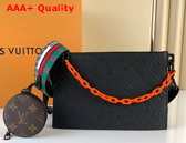 Louis Vuitton Trio Pouch Monogram Coated Canvas and Black Taurillon Monogram Leather M59681 Replica