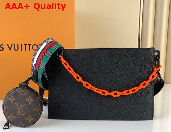 Louis Vuitton Trio Pouch Monogram Coated Canvas and Black Taurillon Monogram Leather M59681 Replica