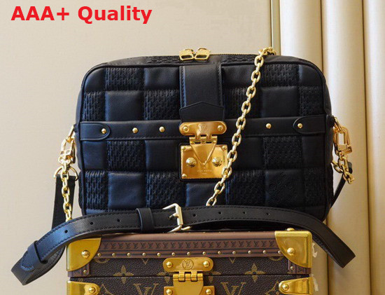 Louis Vuitton Troca MM Handbag Black Damier Quilt Lambskin M59114 Replica