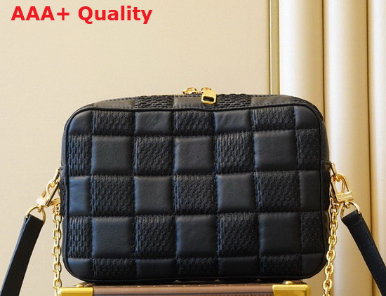 Louis Vuitton Troca MM Handbag Black Damier Quilt Lambskin M59114 Replica