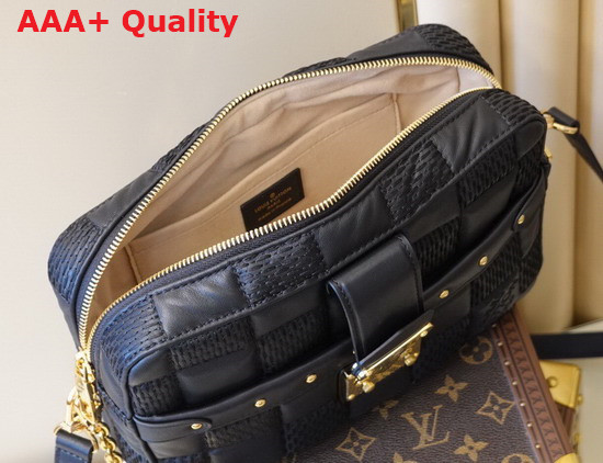 Louis Vuitton Troca MM Handbag Black Damier Quilt Lambskin M59114 Replica