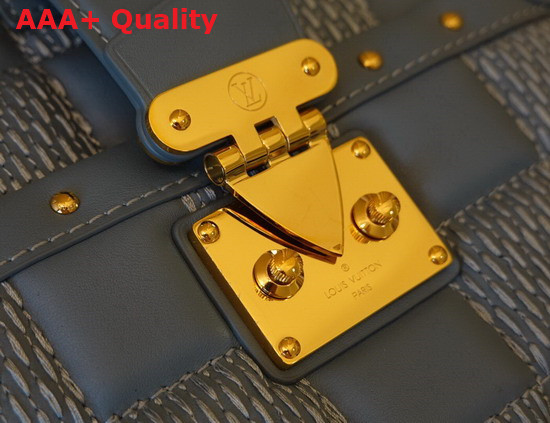 Louis Vuitton Troca MM Handbag Glacier Blue Damier Quilt Lambskin Replica