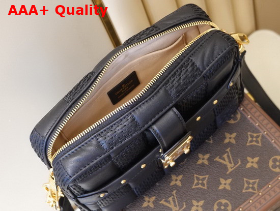 Louis Vuitton Troca PM Handbag Black Damier Quilt Padded Lambskin M59116 Replica