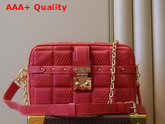 Louis Vuitton Troca PM Handbag Pink Damier Quilt Padded Lambskin M59118 Replica