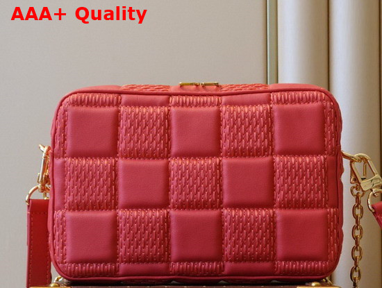 Louis Vuitton Troca PM Handbag Pink Damier Quilt Padded Lambskin M59118 Replica