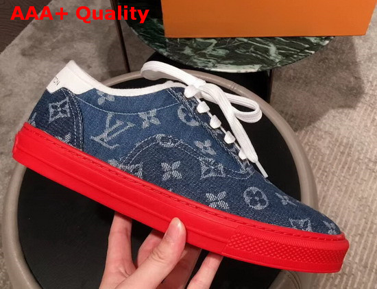 Louis Vuitton Trocadero Richelieu Shoes in Navy Blue Monogram Denim Replica