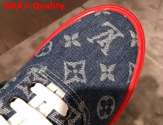 Louis Vuitton Trocadero Richelieu Shoes in Navy Blue Monogram Denim Replica