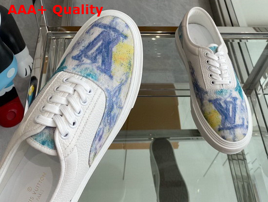 Louis Vuitton Trocadero Richelieu Sneaker Spotlights Green Pastel Monogram Textile and Graind Calf Leather 1A8JWB Replica
