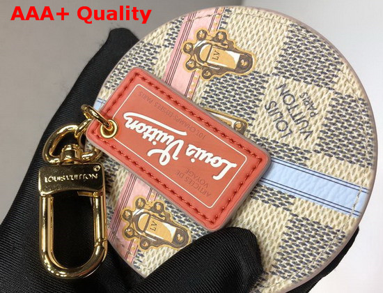 Louis Vuitton Trunk Bag Charm and Key Holder Damier Azur Coated Canvas Replica