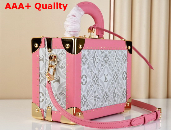 Louis Vuitton Trunk Bag Since 1854 Canvas and Pink Calf Leather Replica