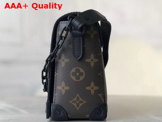 Louis Vuitton Trunk Messenger in Black Taiga Leather and Monogram Canvas Replica