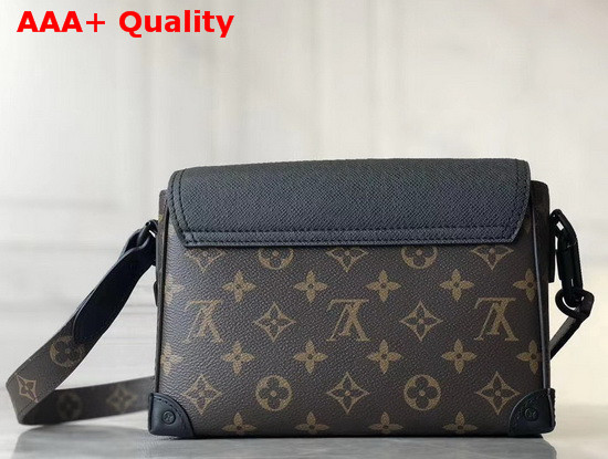 Louis Vuitton Trunk Messenger in Black Taiga Leather and Monogram Canvas Replica