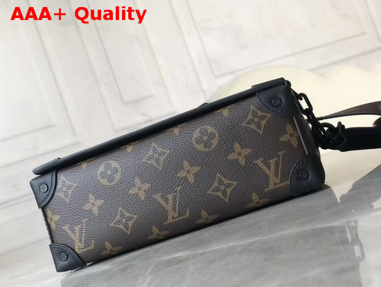 Louis Vuitton Trunk Messenger in Black Taiga Leather and Monogram Canvas Replica