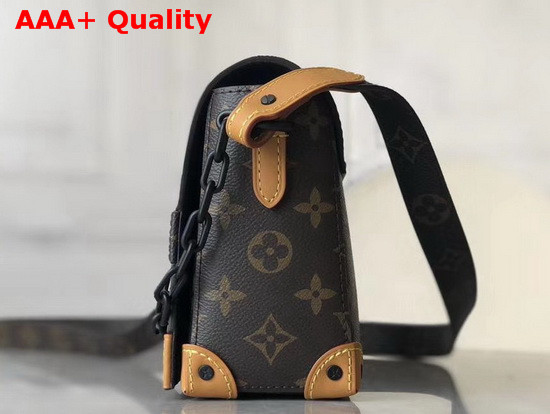 Louis Vuitton Trunk Messenger in Brown Taiga Leather and Monogram Canvas Replica