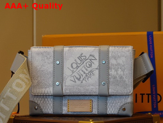 Louis Vuitton Trunk Sling Bag Stone Gray Damier Salt Canvas Replica