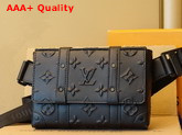 Louis Vuitton Trunk Slingbag Black Monogram Seal Cowhide Leather M57952 Replica
